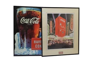 Impresiones de pared enmarcadas clásicas de Coca Cola (juego de 2) - Imagen 1 de 3