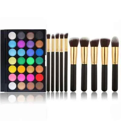 28 Colors Matte Eye Shadow Palette Minerals Eyeshadow Pallete+10Pcs/Sets Brush - Image 1 of 4
