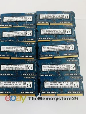 Job Lot 100 x 4GB DDR3 PC3-12800 1600MHz Memory Laptop RAM SODIMM 1.5V 204 Pin - Image 1 of 3