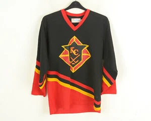 Alpha Sportswear Ghiaccio Hockey Made IN Canada DA UOMO S Maglia Shirt Kc Nero - Foto 1 di 4