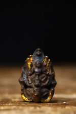 4cm China Antique Brass Ring Tibet Buddhism Old Bronze Ring Buddha