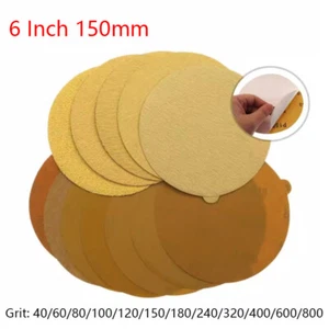 6" Sanding Disc Yellow Self Adhesive Backed Sandpaper Disc Abrasive 40-800 Grit - Picture 1 of 18