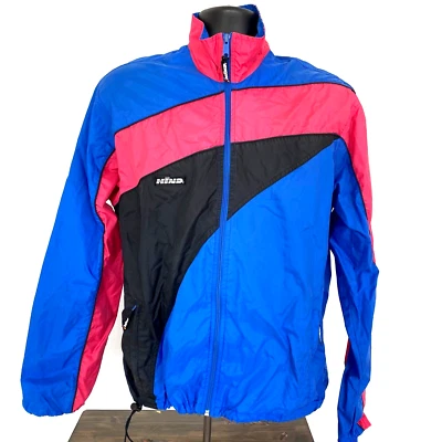 Vintage 90s Activewear HIND Windbreaker Jacket Mens Neon Pink Blue USA Made - Image 1 of 4