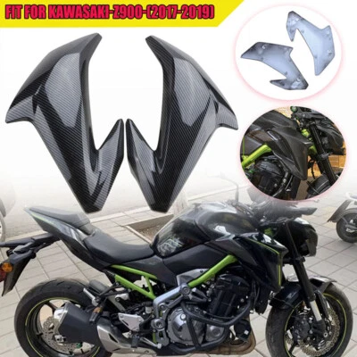Carbon Fiber Style Gas Tank Side Panel For Kawasaki Z 900 Fairing Cowl 2017-2019 - Image 1 of 4