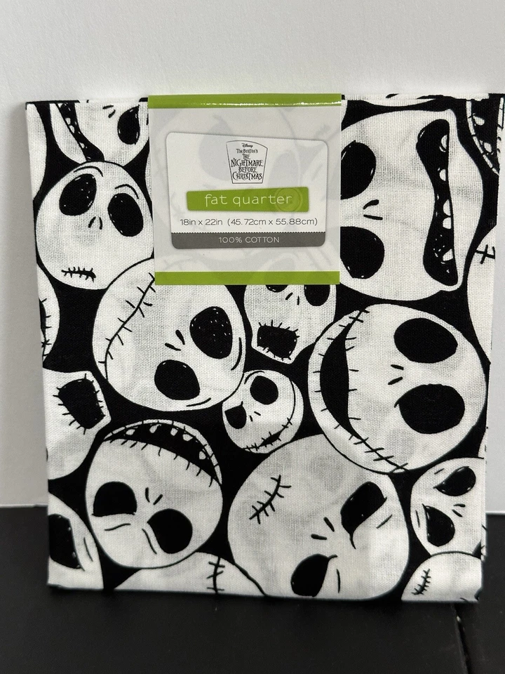 100 Cotton Fabric Disney Jack Nightmare Before Christmas 1 Fat Quarter 18x21"
