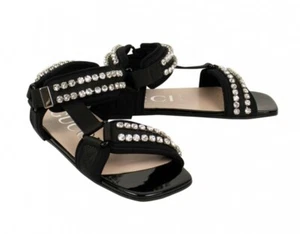 Gucci Leather Sandals Slippers Shoes with Crystals Size 36 IT - Picture 1 of 6