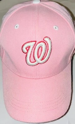 MLB Washington Nationals Pink Girls Women’s Ladies Baseball Cap Hat - Adjustable - Image 1 of 4
