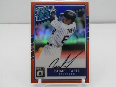 RAIMEL TAPIA 2017 DONRUSS OPTIC RATED ROOKIE RC ORANGE PRIZM AUTO #28/99 - Image 1 of 2