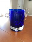 Krosno Glass Suspended Bubble Ice Bucket Cobalt Blue Stockholm Block With Tongs
