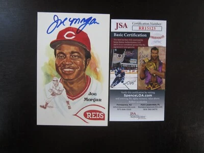 Joe Morgan Autograph Signed Perez Steele Postcard Cincinnati Reds JSA - Image 1 of 3