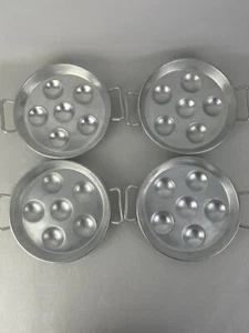 Set of 4 Vintage Aluminum Escargot Pans/Dishes Made in France - Picture 1 of 12