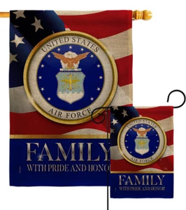 Bandera de jardín de arpillera de honor familiar de la Fuerza Aérea de los Estados Unidos patio de regalo casa bandera - Imagen 1 de 17