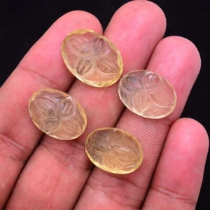 4 Stck. Natürlicher Zitronen Citrin 18 mm-20 mm Mogul Schnitzerei Riesig Lose Edelsteine Posten - Bild 1 von 9