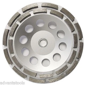 Rueda de copa de diamante premium de doble fila de 7"" para molienda de piedra de concreto 7/8""-5/8 - Imagen 1 de 4