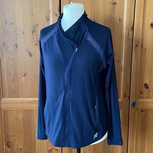 New Balance Blue Jacket | NB Dry Running Asymmetric Zip Up Sports Layer Size L - Picture 1 of 11