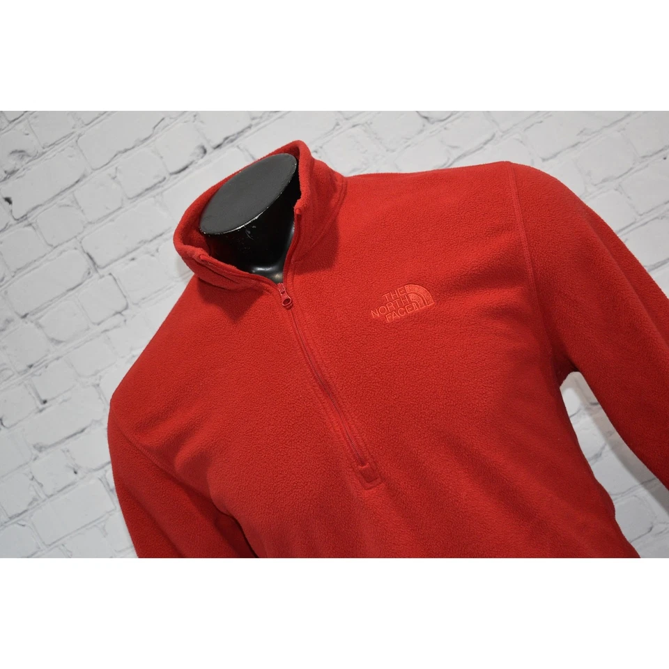 Camisa polar The North Face para hombre talla grande pulóver 1/4 cremallera camping senderismo roja Foto 1 de 4