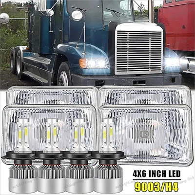 Faróis de LED 4x6"" feixe selado Hi-Lo para Peterbilt Kenworth T800 W900 - Imagem 1 de 4