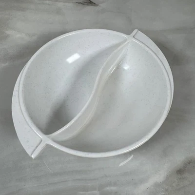 De colección Boonton Melmac Alado Dividido Tazón Plato Gris Mota MCM Melamina Foto 1 de 4