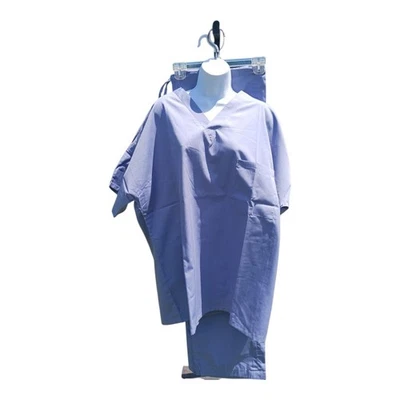 Womens Scrub Top Bottom 2X Unbranded 100% Cotton Ceiling Blue - Image 1 of 4