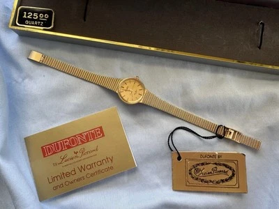 Reloj Dufonte Lucien Piccard Vintage Tono Dorado Damas Nuevo de Lote Antiguo Completo En Caja Foto 1 de 4