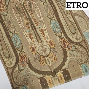 Sciarpa stola ETRO Paisley misto lana beige marrone misura 136 cm - Foto 1 di 9