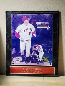 2002 Anaheim Angels TIM SALMON Framed Plaque 13x10.5 World Series Los Angeles - Picture 1 of 3