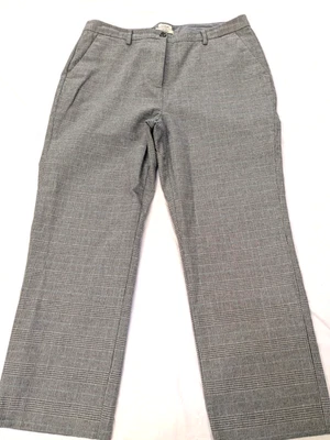 LL Bean Pants Womens 16 Gray Plaid Classic Fit Lined Glen Check Dress Slacks - Image 1 of 4