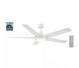 Hampton Bay Ladshaw 60 in. Ceiling Fan Indoor/Outdoor Matte White with Remote - Picture 1 of 7