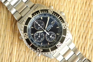 SEIKO 7T32-7C20 SPORTS 150 SS DIVER ESFERA NEGRA DESPLIEGUE CRONÓGRAFO RELOJ Y CAJA CONJUNTO - Imagen 1 de 16