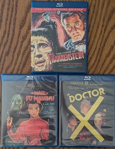 Warner Archive 3-Blu-ray Lot: Curse of Frankenstein, Mask of Fu Manchu, Dr. X - Picture 1 of 8