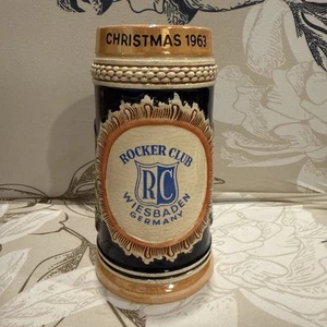 Bierstein Rocker Club Wiesbaden Luftwaffe Weihnachten 1963 Germany Krug RAR - Bild 1 von 13