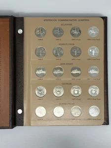 1999-2003 US Statehood Quarters 100 Coins Including Silver Proof in Dansco Album - Picture 1 of 12