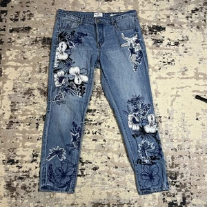Pantalones de mezclilla William Rast 30 Justin Timberlake florales bordados por todas partes retazos - Imagen 1 de 13
