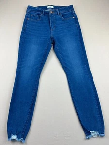 Loft Jeans Women's Size 27/4 Blue Denim Curvy Skinny Stretch Crop Mid Rise - Picture 1 of 17