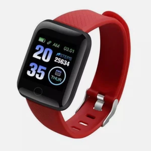 Smartwatch bluetooth ricarica USB sonno contapassi notifiche app sport rosso - Foto 1 di 8