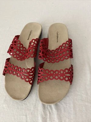 women's Croft & Barrow shoes size 7.5 Red slip-on open toe cushioned sole - Image 1 of 4