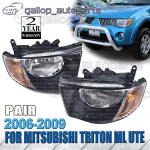 Pair/Set Head Lights For Mitsubishi Triton 2006~2009 Ute ML GLS GLX-R VR - Picture 1 of 7