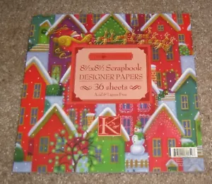 K&Company 8,5 x 8,5 Scrapbook Paper Pad..36 Fogli ~ Tim Coffey Natale - Foto 1 di 8