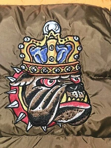 Ed Hardy Boys Toddler Embroidered Los Angeles Graphic Puffer Vest Brown Orange - Picture 1 of 11