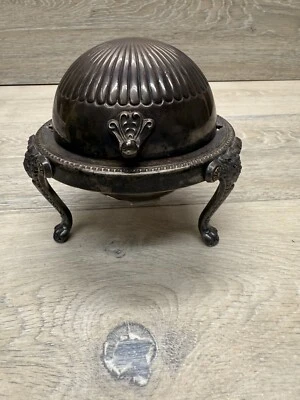 复古 Leonard 镀银卷顶圆顶黄油盘 — 第 1/4 张图片