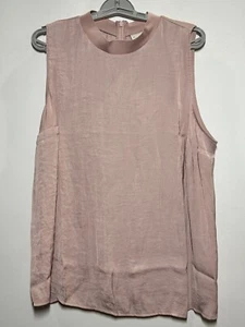 Women's Plus Size Sleeveless Mock Turtleneck Satin Blouse - A New Day Pink 1X - Picture 1 of 2