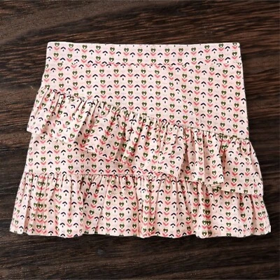 Falda corta de algodón con volantes corazones florales Carter's Girls 5T rosa Carters Foto 1 de 2