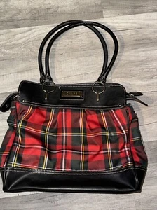 Chaps by Ralph Lauren Red Plaid Holiday Christmas 2 Handle Bag Purse Handbag. - Picture 1 of 15