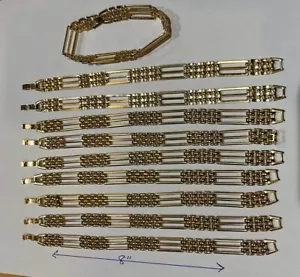 10 GOLDTONE LINK BRACELETS - BRAND NEW - CLASSIC DESIGN - Picture 1 of 2