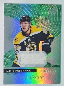 PATCH MAILLOT GU 2017 TRILOGY RELICS VERT /463 David Pastrnak Boston Bruins - Photo 1 sur 3