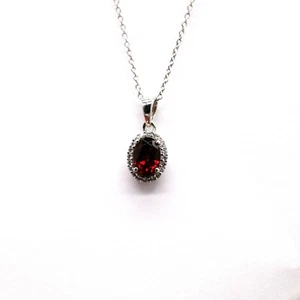 Red Garnet And Cubic Zirconia Pendant GWP84061 - Picture 1 of 3