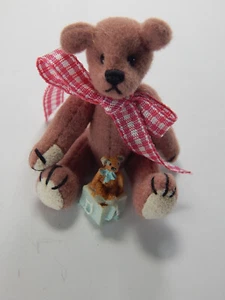 World of Miniature Bears #5325A By Theresa Yang  2.5" Cashmere Bear Bear's Toy - Picture 1 of 4