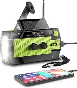 Emergency-Radio, 4000Mah Weather Radios with Hand Crank & Solar Charging,3 Gear - Picture 1 of 12