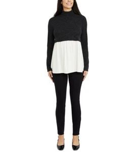 Motherhood Maternity Women's Layered-Look Hacci Maternity Top Black Size XL - Picture 1 of 6
