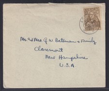 Curacao Niederlande Kolonien Brief EF ab Aruba nach Claremont New Hampshire USA